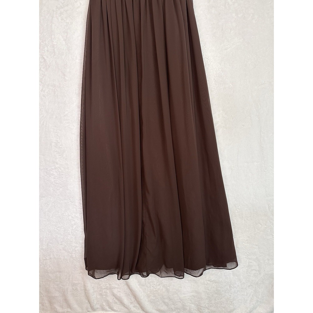 Bari Jay Dress Womans Size 8 Gown  Formal Brown‎ High Waist Halter Flowy EUC - Picture 14 of 16